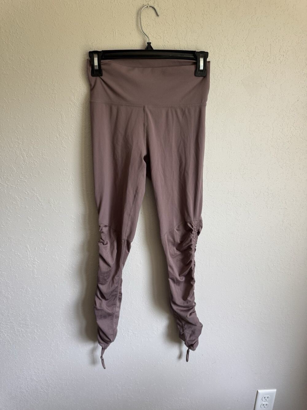 Fabletics Tan Cashel Foldover PureLuxe Ruched Tie Leggings Womens S Athletic